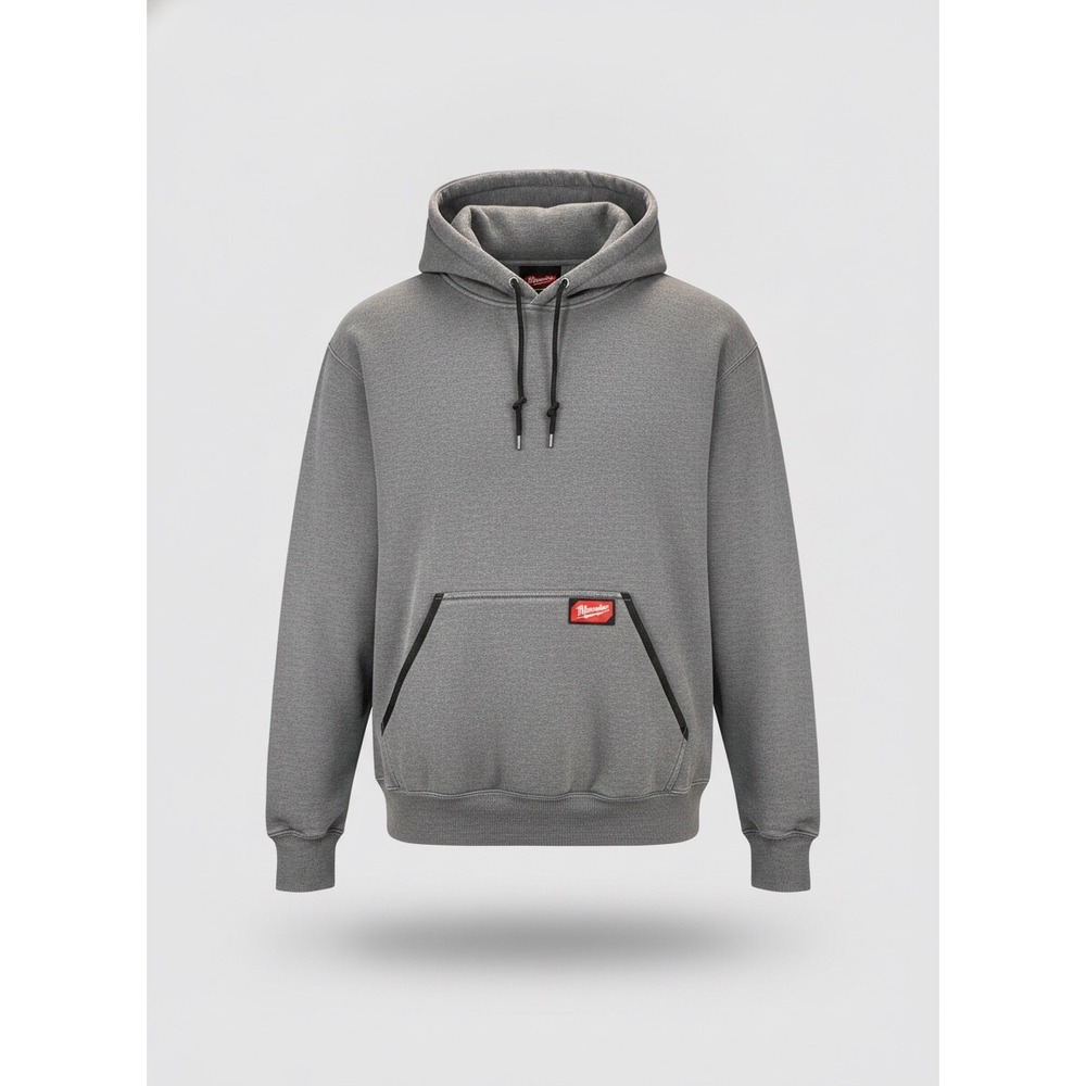 Milwaukee Tool Mens XL Gray Pullover Hoodie Fleece Lined Workwear Sweatshirt